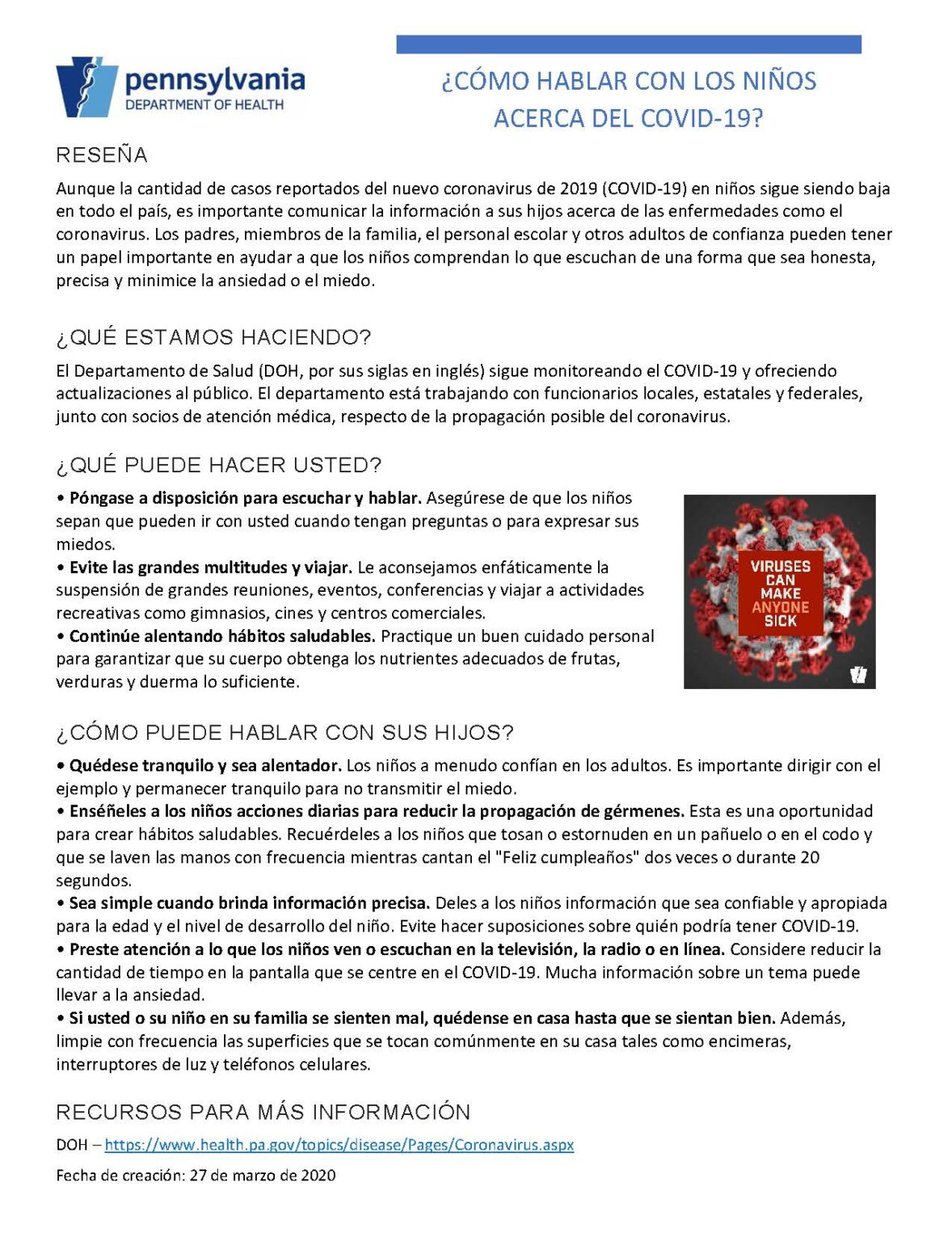 SpanishFact Sheet Talking to Kids FINAL_Page_1 United Way of Bucks